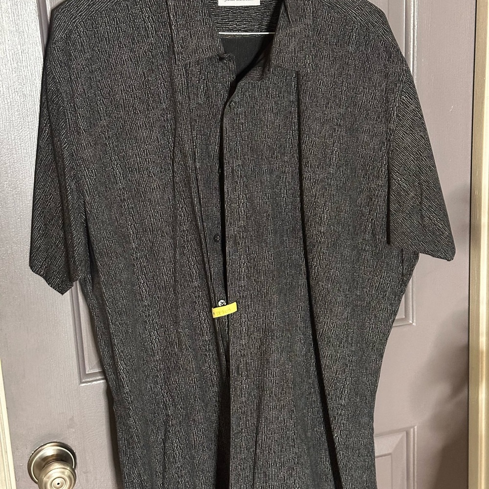 James Campbell Charcoal and Black Short Sleeve Shirt